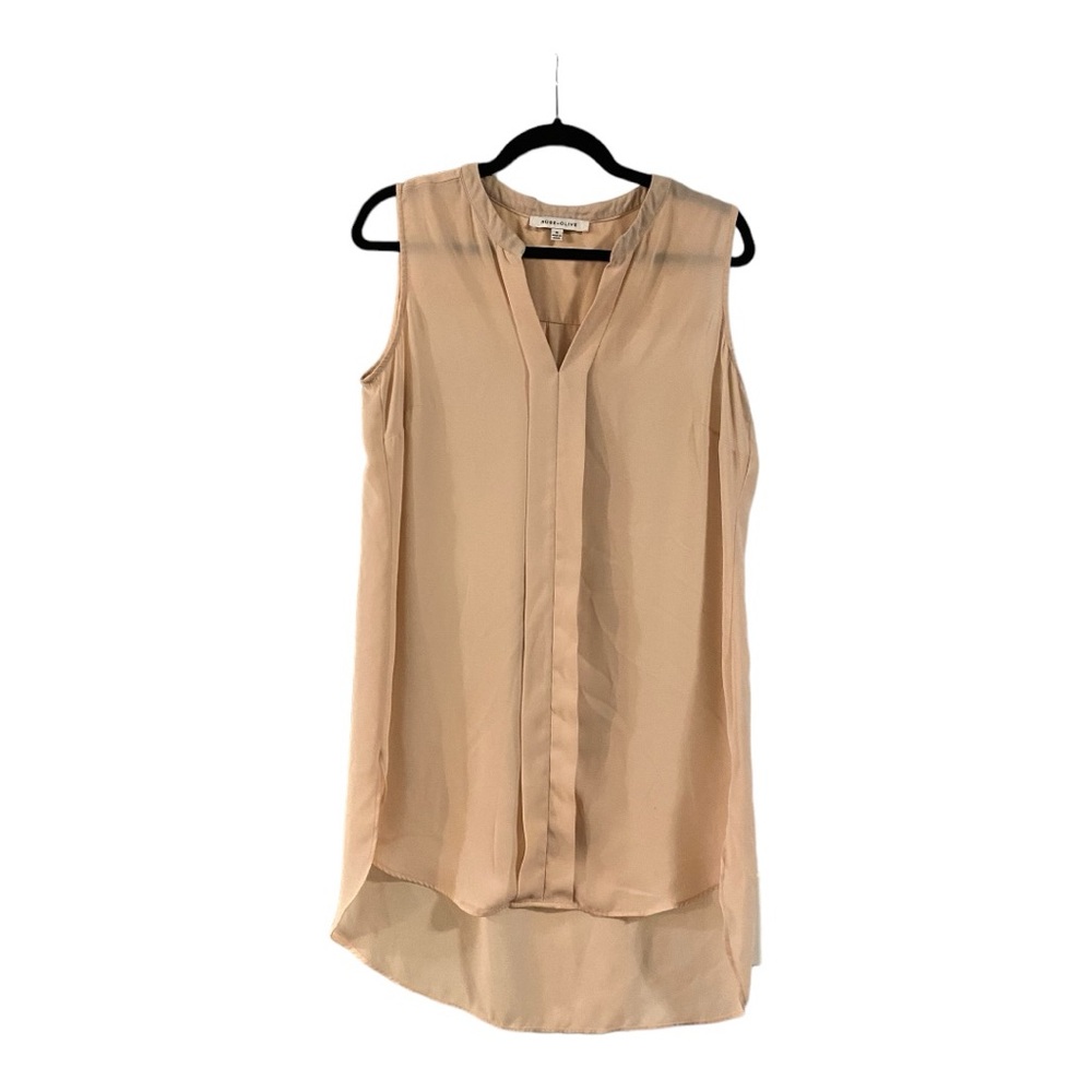 Rose & Olive Flowy Blouse Size Medium, ‘Like New’ Condition, Soft Beige Tone